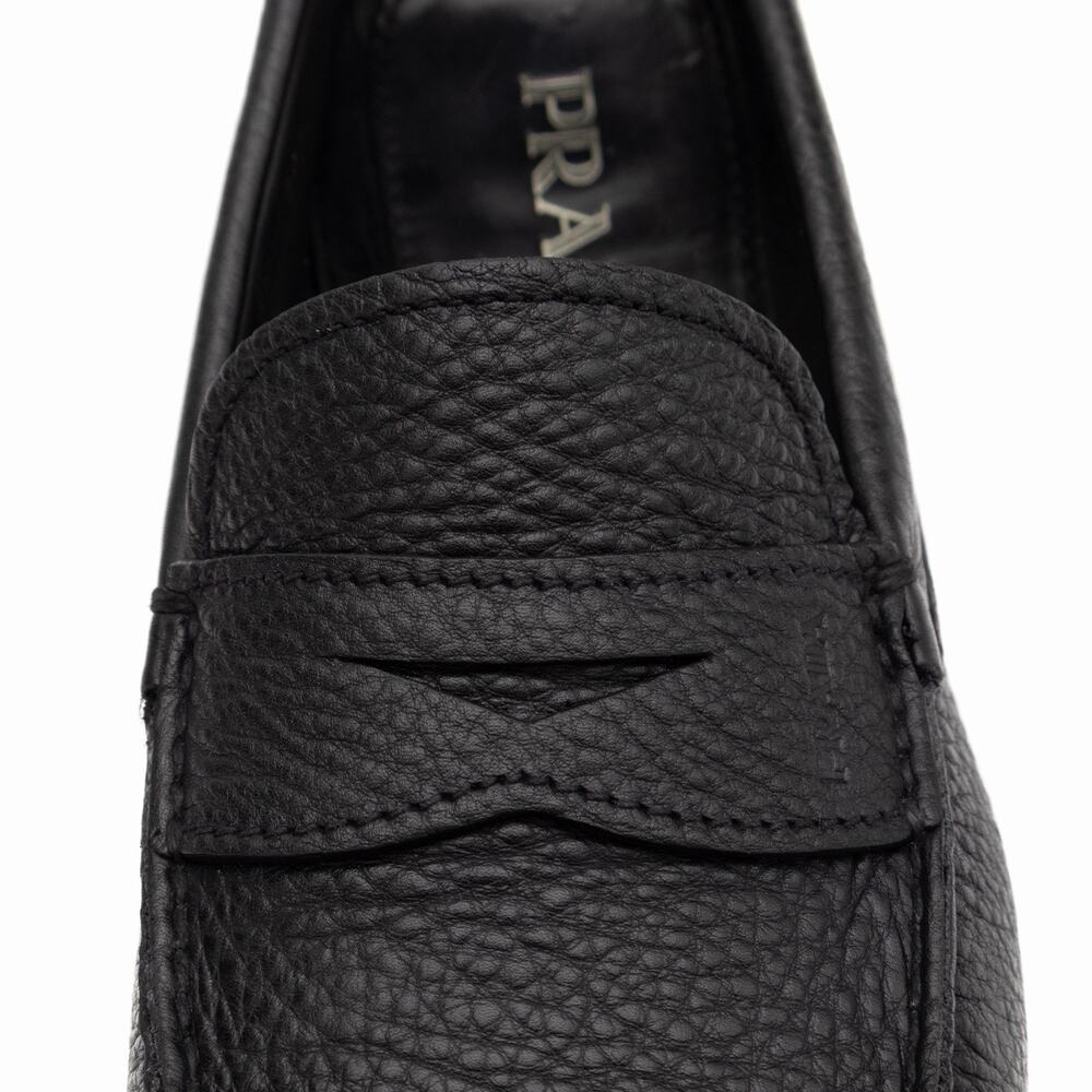 950$ PRADA Men’s Black Daino Leather Slip On Driving Penny Loafer Shoes US10.5 - Picture 14 of 16